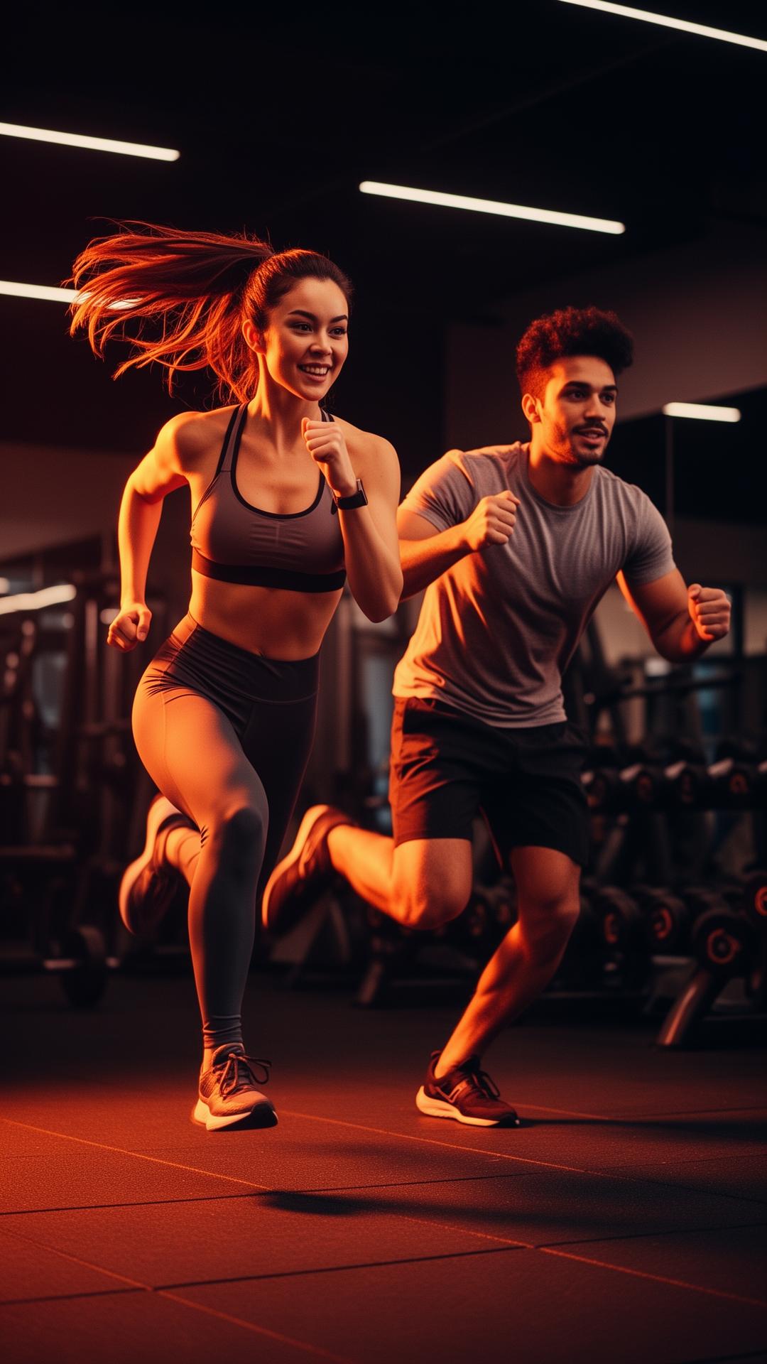 People training in a modern gym